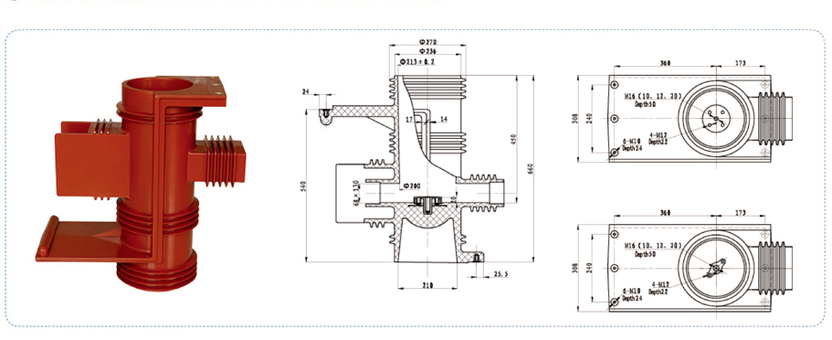 40.5kv epoxy resin Contact Box for Handcart Switchgear